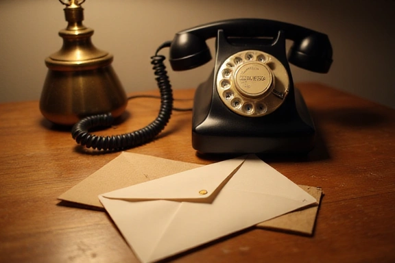 Teléfono vintage y sobre simbolizando comunicación