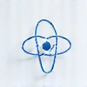 Icono abstracto de un átomo o moléculas simbolizando ciencia y evidencia