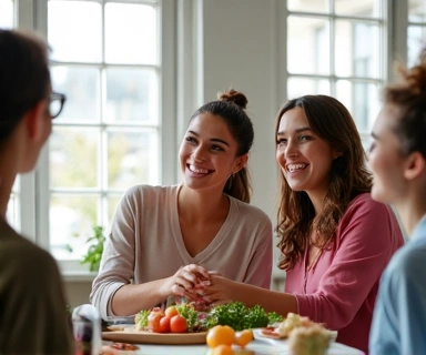 Participantes sonriendo y aprendiendo en un taller de nutrición